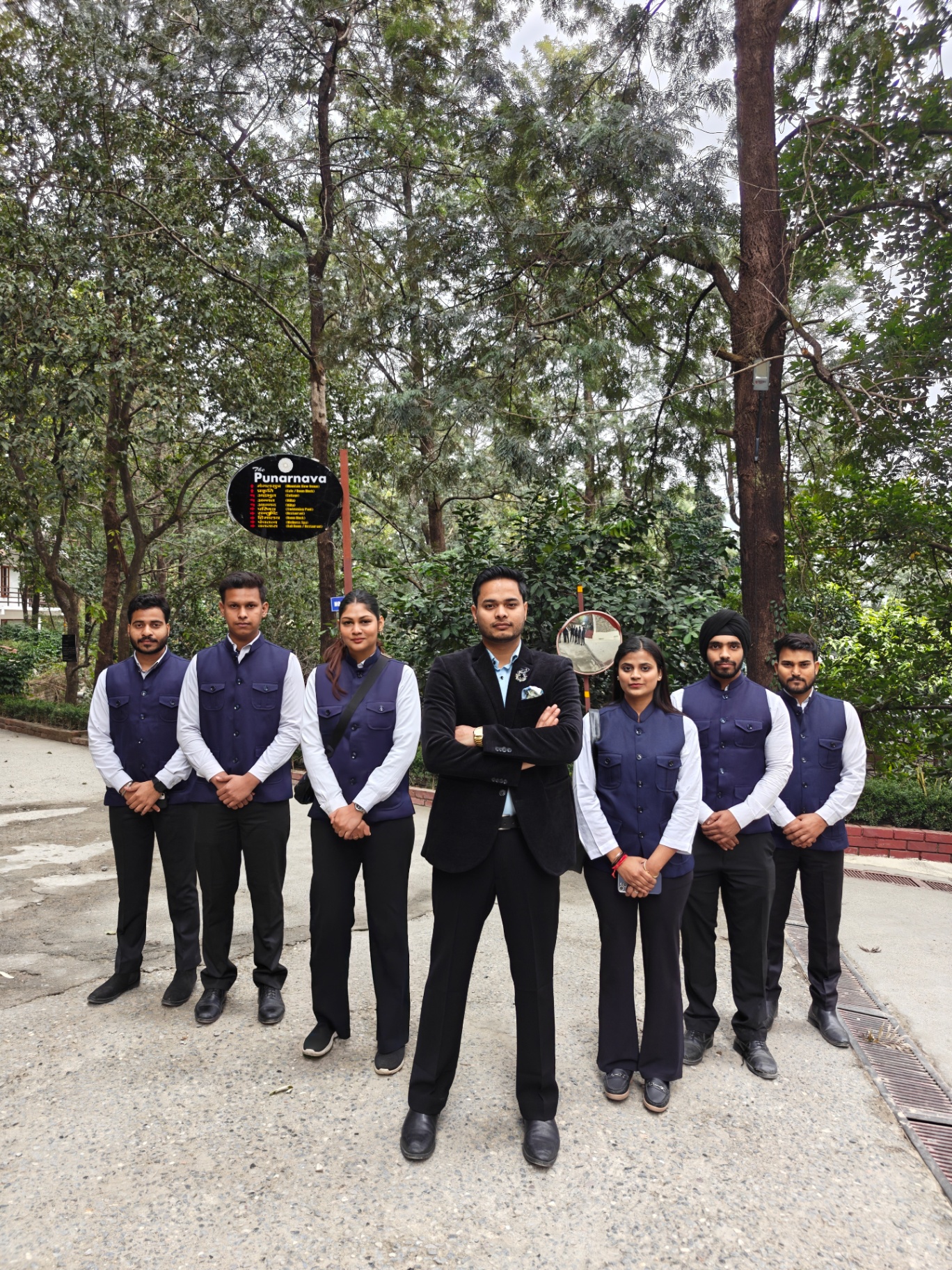 Harmony hospitality crew assembled before a resort event