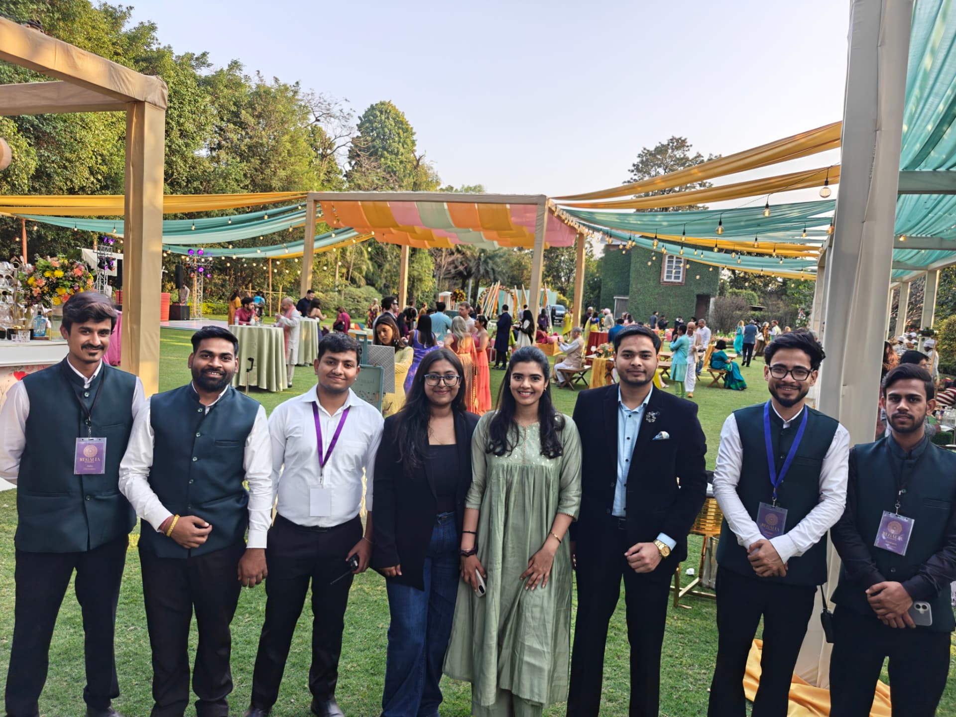 Harmony crew at an outdoor mehndi function