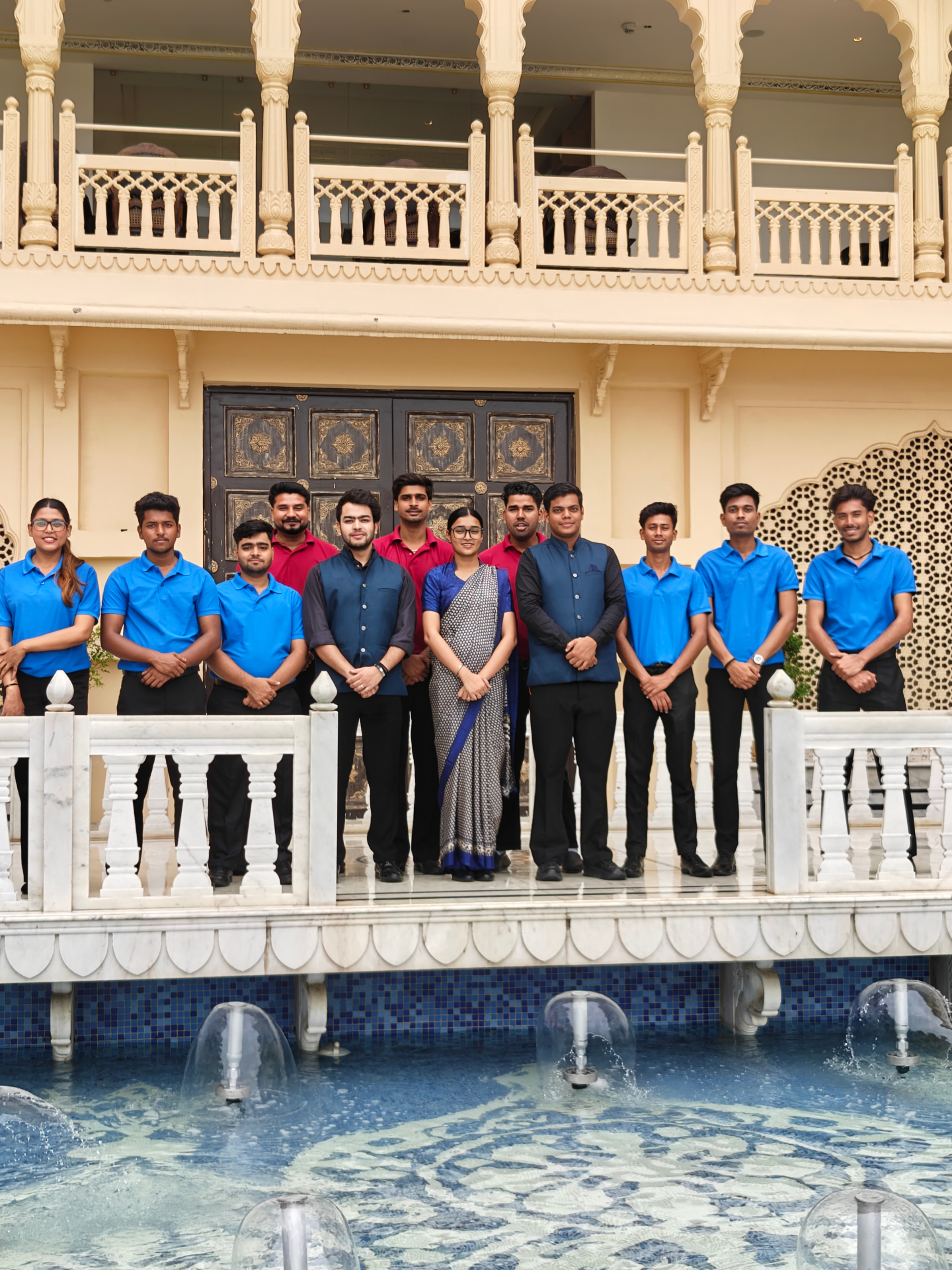 Harmony team at a palace property in uniform
