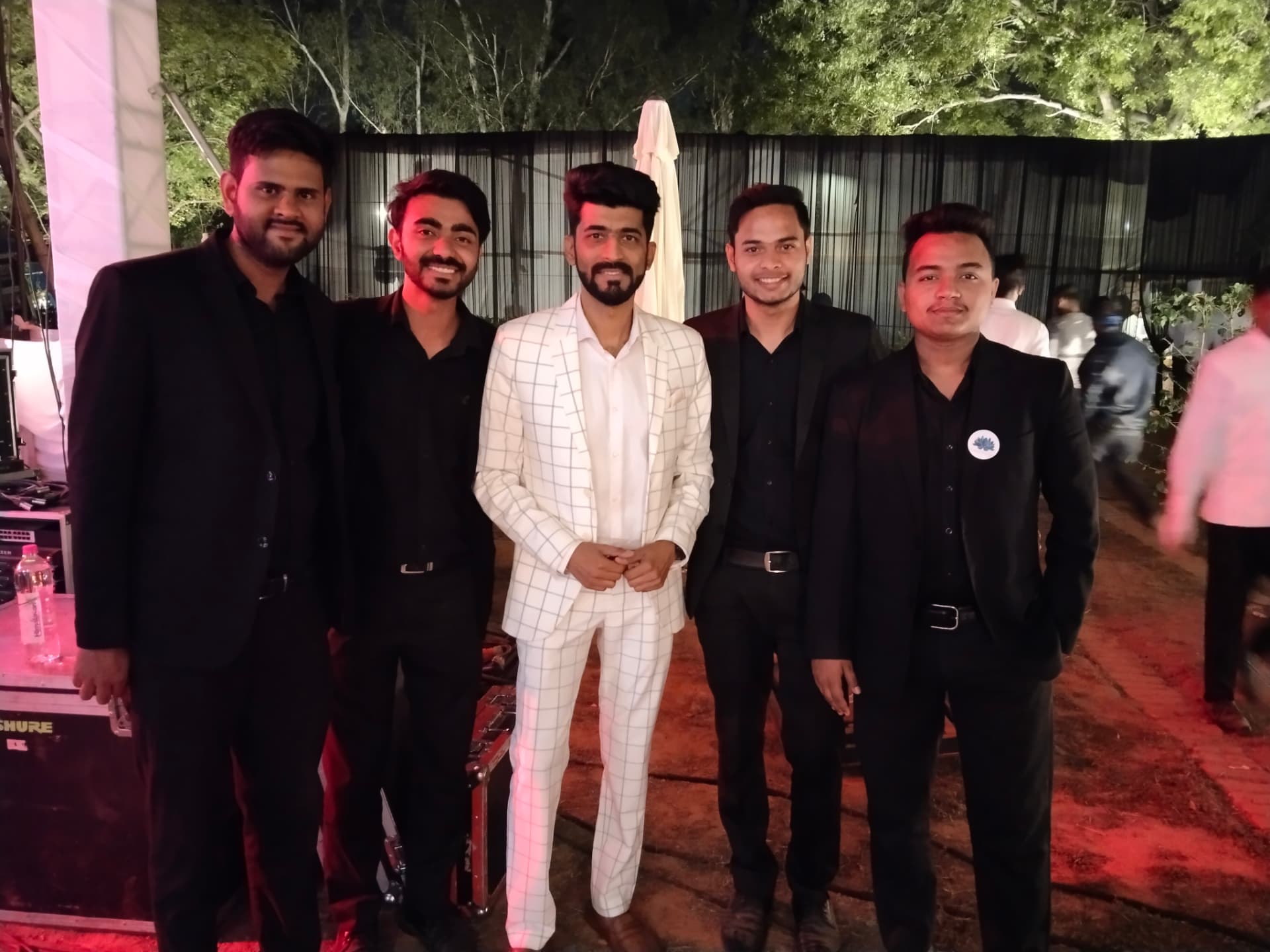 Harmony crew at an evening wedding event